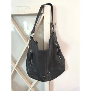 B. Makowsky black leather hobo shoulder bag